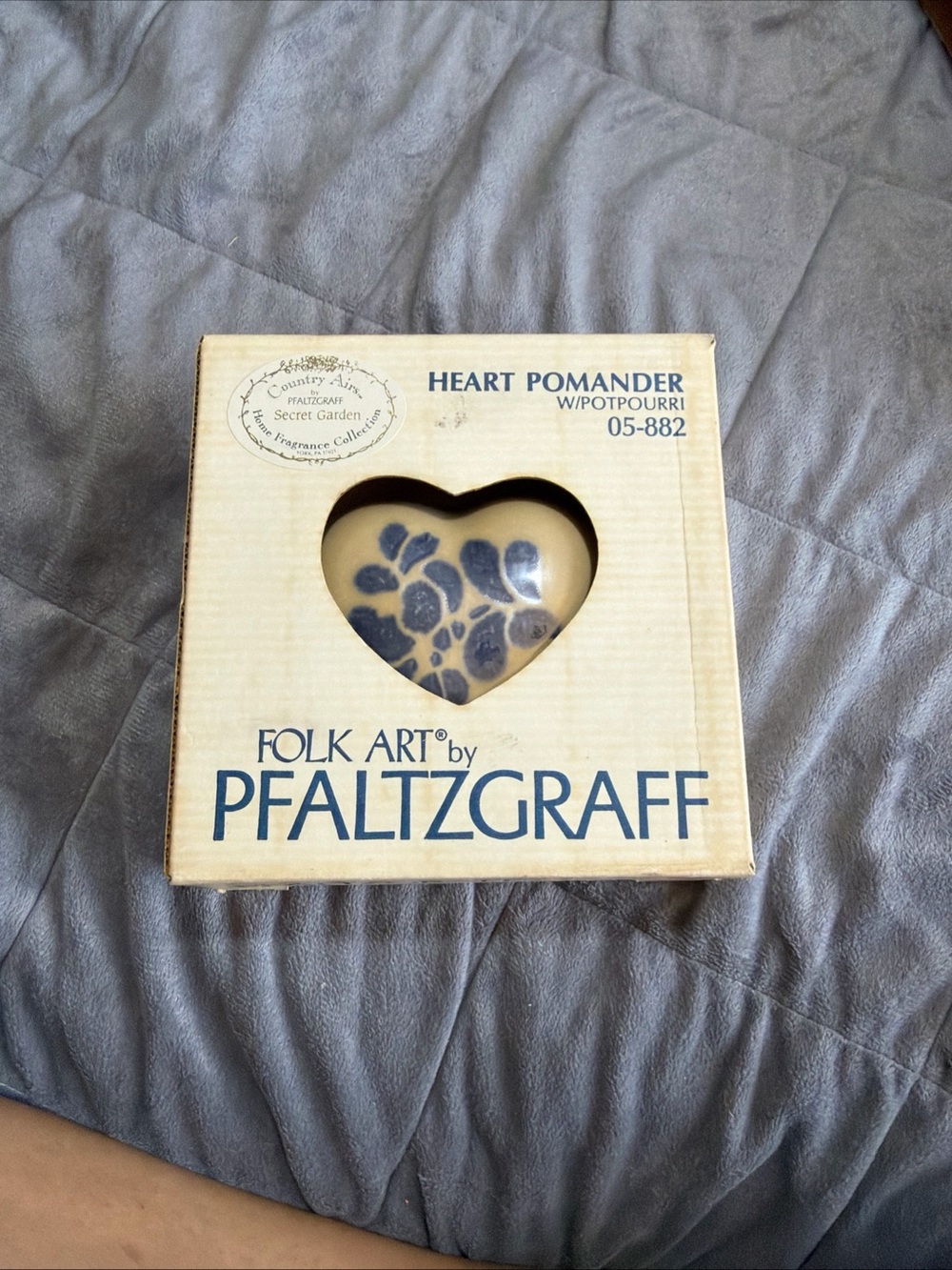 Vintage Pfaltzgraff Folk Art Heart Pomander Secret Garden Potpourri Boxed 05-882
